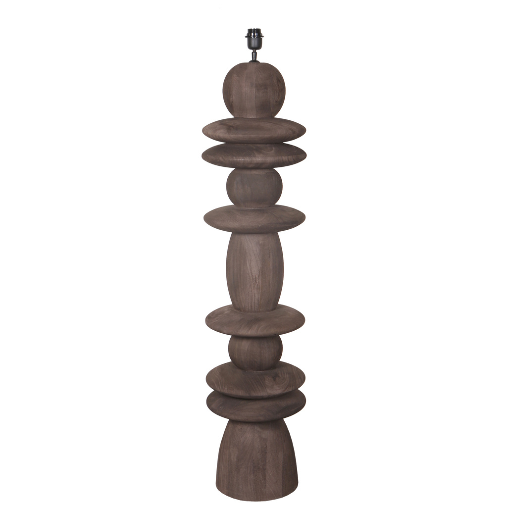 PTMD Callain Brown mangohouten vloerlampvoet rond