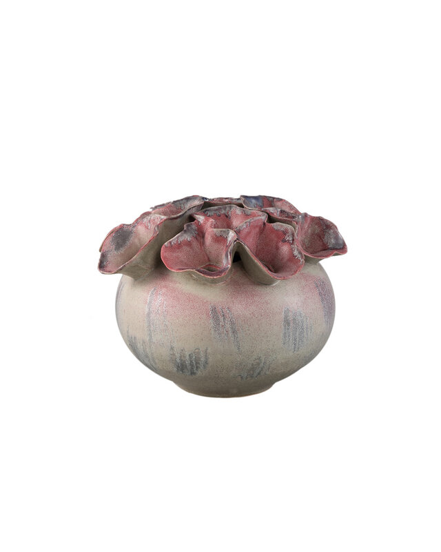 PTMD Jullia Lilac keramische vaas bloemvormige gaten S