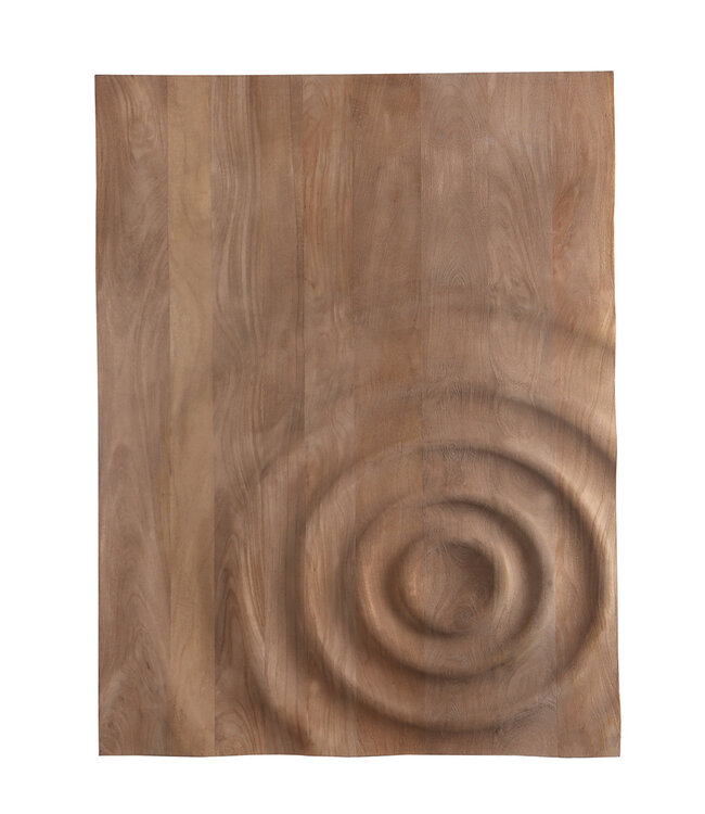 PTMD Mattin Natuurlijke mangohouten cirkel wandpaneel rechthoekig