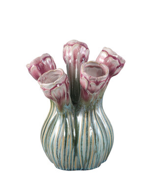 PTMD Annmarie Lilac keramische bloemvormige buisvormige vaas M