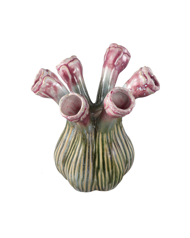 PTMD Annmarie Lilac keramische bloemvormige buisvormige vaas L