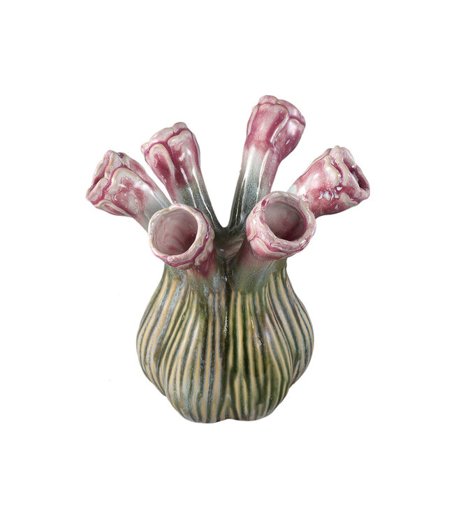 PTMD Annmarie Lilac keramische bloemvormige buisvormige vaas L