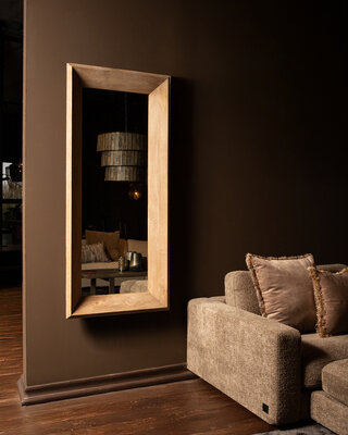 PTMD Nicka Natural mango houten rechthoekige spiegel S