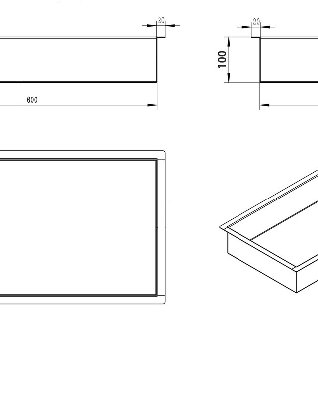 Wiesbaden Demis Inbouwnis | Mat Zwart | H30 x B60 x D10 cm