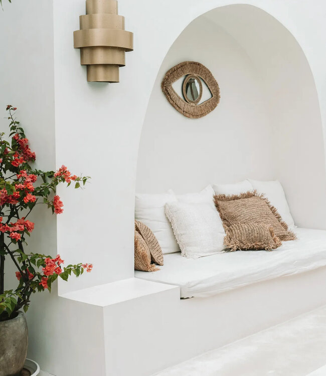 Bazar Bizar De Raffia Eye Mirror - Natuurlijk - M