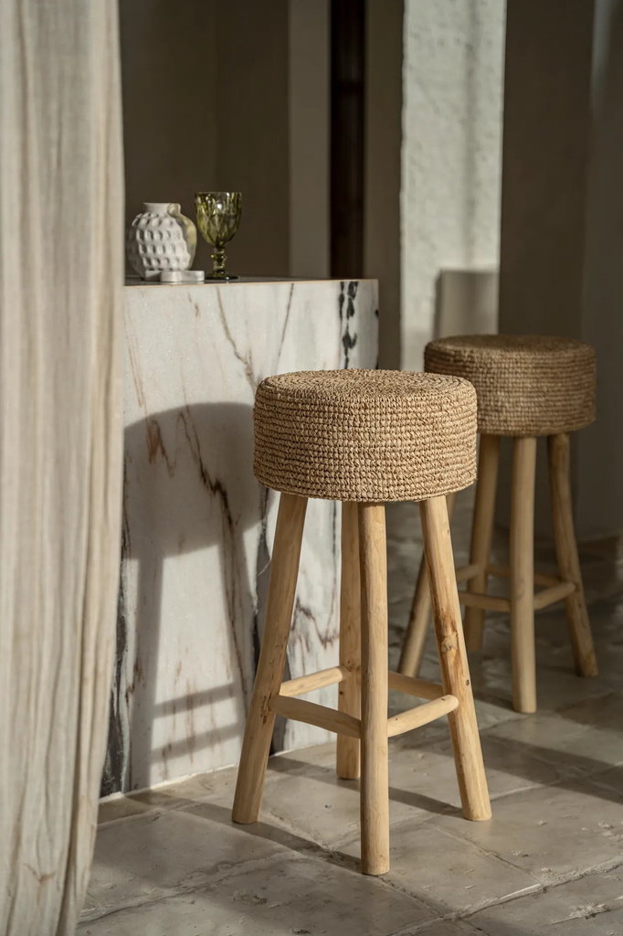 Bazar Bizar De Raffia Barkruk