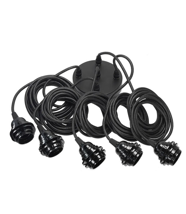 Bazar Bizar Passende Lampen Plafond - Zwart - 5 Fittingen