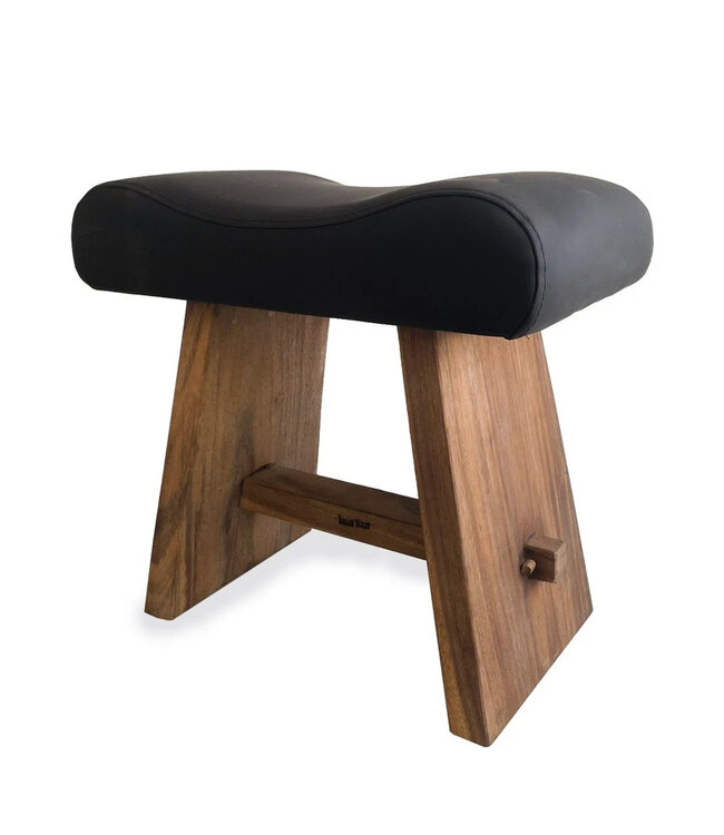 Bazar Bizar De Suar Kruk met Leer - Natuurlijk Zwart