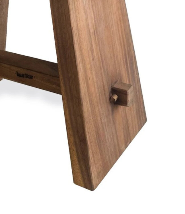 Bazar Bizar De Suar Kruk met Leer - Natuurlijk Zwart