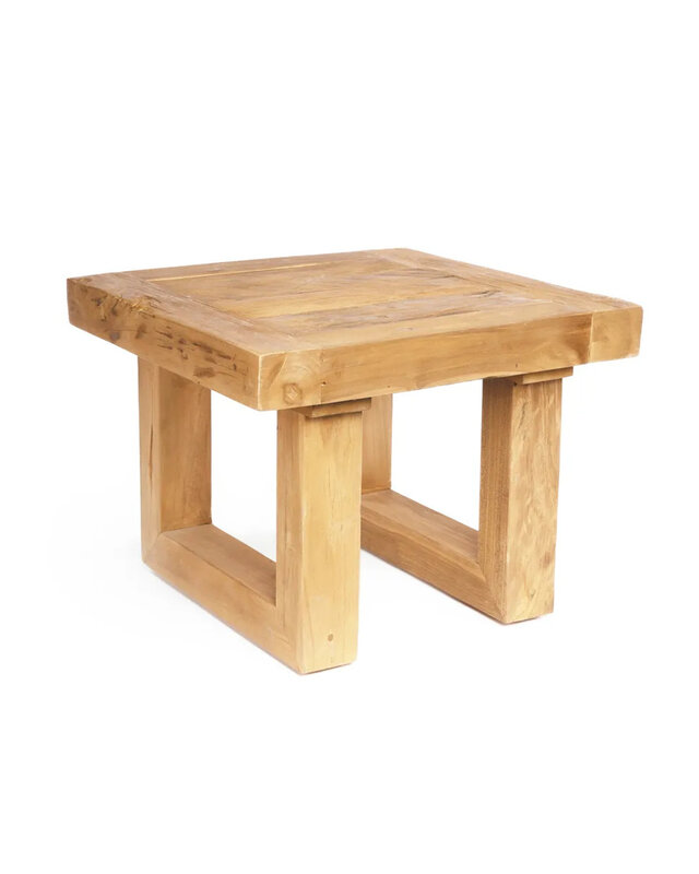 Bazar Bizar De gerecyclede teak bijzettafel - Natuurlijk