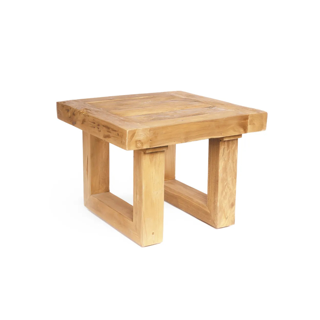 Bazar Bizar De gerecyclede teak bijzettafel - Natuurlijk