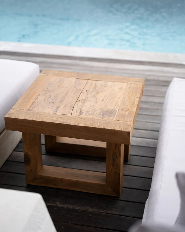 Bazar Bizar De gerecyclede teak bijzettafel - Natuurlijk