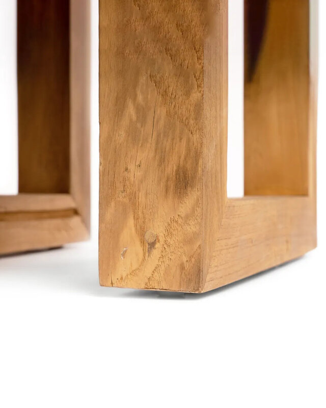 Bazar Bizar De gerecyclede teak bijzettafel - Natuurlijk