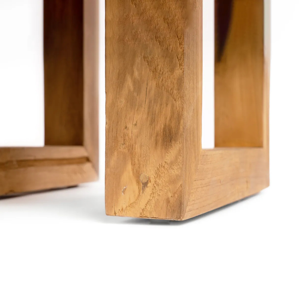 Bazar Bizar De gerecyclede teak bijzettafel - Natuurlijk