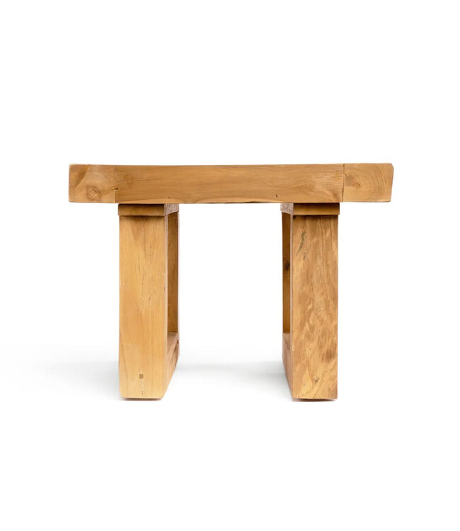 Bazar Bizar De gerecyclede teak bijzettafel - Natuurlijk