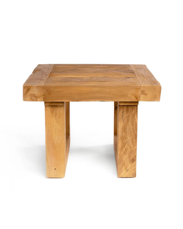 Bazar Bizar De gerecyclede teak bijzettafel - Natuurlijk
