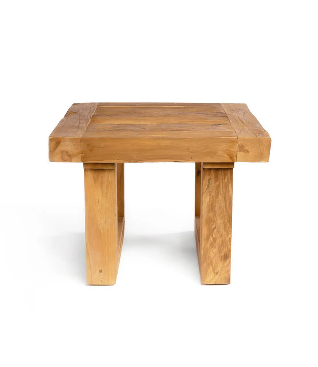 Bazar Bizar De gerecyclede teak bijzettafel - Natuurlijk