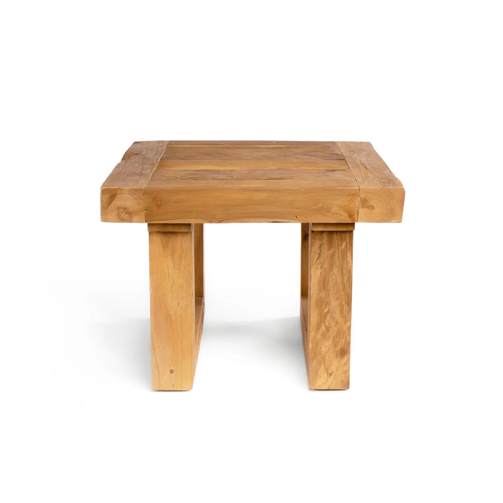 Bazar Bizar De gerecyclede teak bijzettafel - Natuurlijk