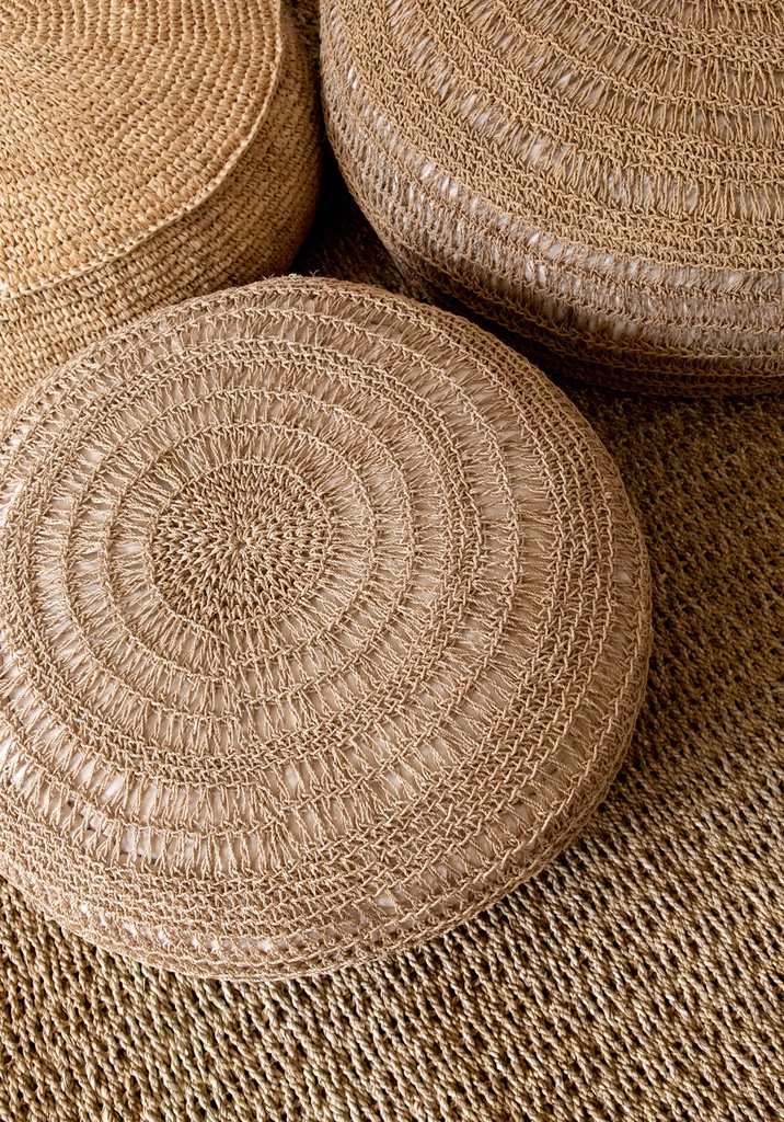 Bazar Bizar De Zeegras Poef - Natuurlijk - M