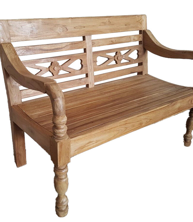 Livingfurn Stationbankje Tuinbank Kasar 120x90x55 cm Teakhout