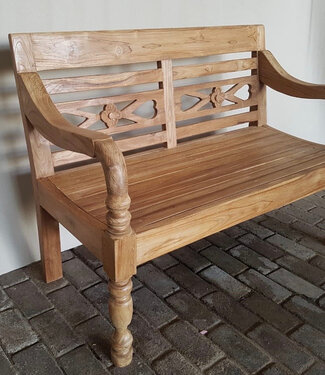 Livingfurn Stationbankje Tuinbank Kasar 120x90x55 cm Teakhout