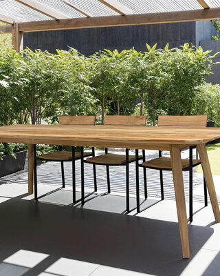 Livingfurn Tuintafel Lugano Teakhout Onbehandeld 240x100x78cm