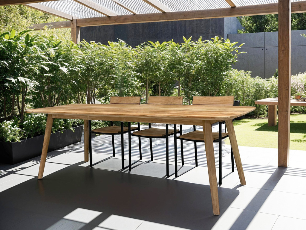 Livingfurn Tuintafel Lugano Teakhout Onbehandeld 240x100x78cm