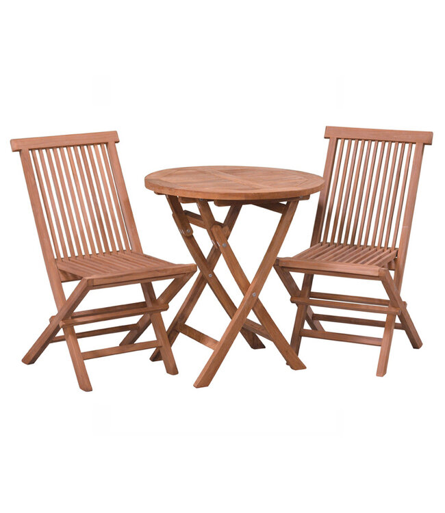 Livingfurn Inklapbare stoel (set van 2) Teakhout Onbehandeld