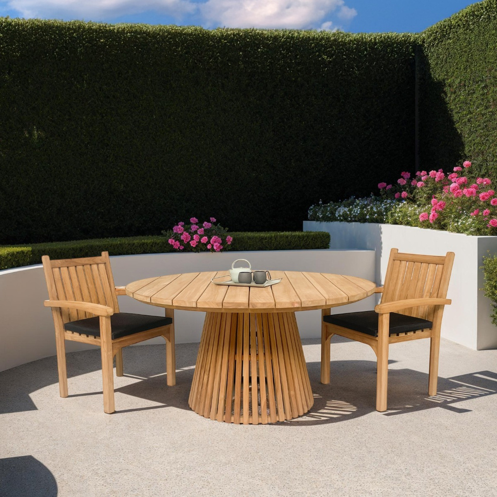 Livingfurn Tuinstoel Marco Teakhout Onbehandeld 90x60x55 Cm