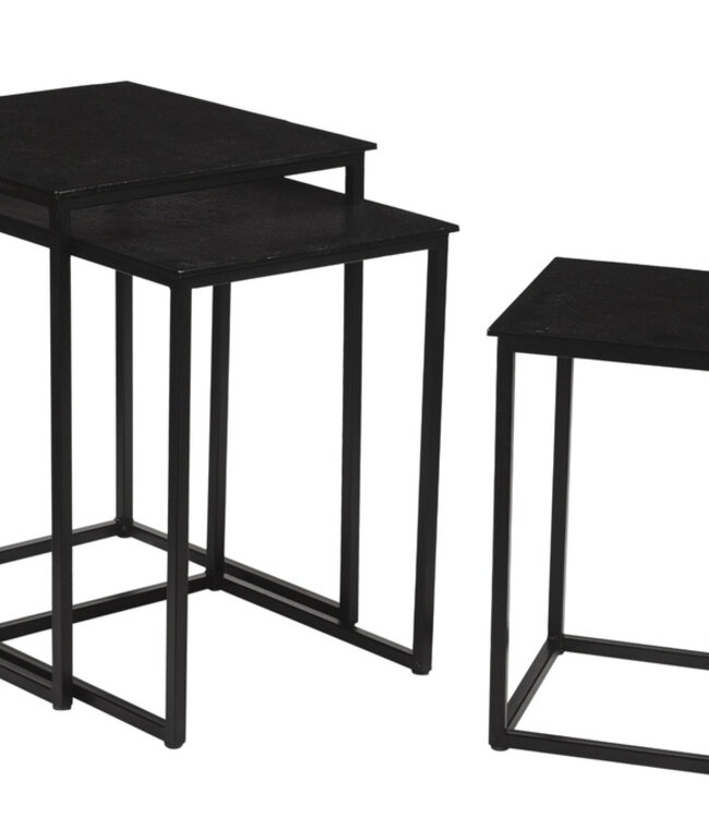 Livingfurn Salontafel Noelle Set van 3 Gietijzeren Black