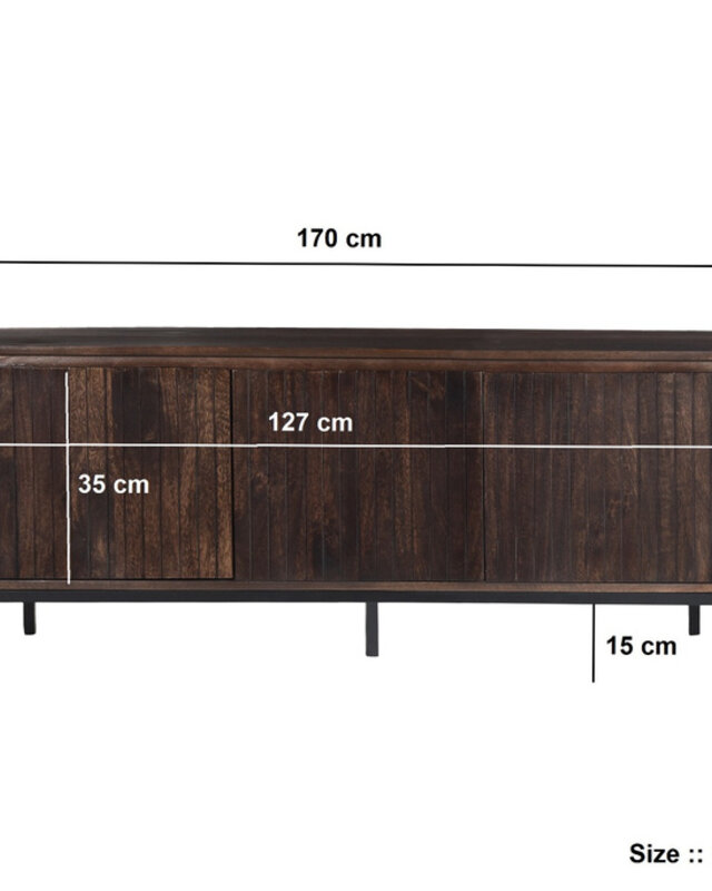 Livingfurn Dressoir Noor Walnoot 170cm