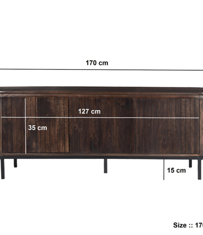 Livingfurn Dressoir Noor Walnoot 170cm