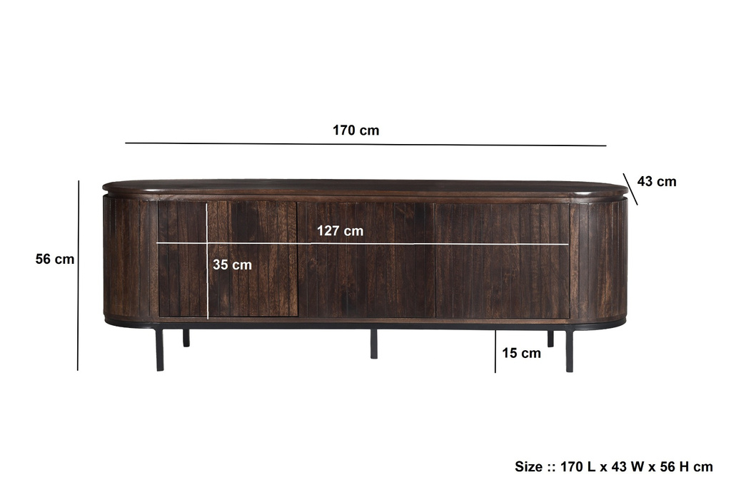 Livingfurn Dressoir Noor Walnoot 170cm