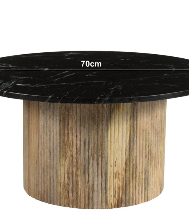 Brix Nova Salontafel Zwart Marmeren Blad H36xØ70 cm