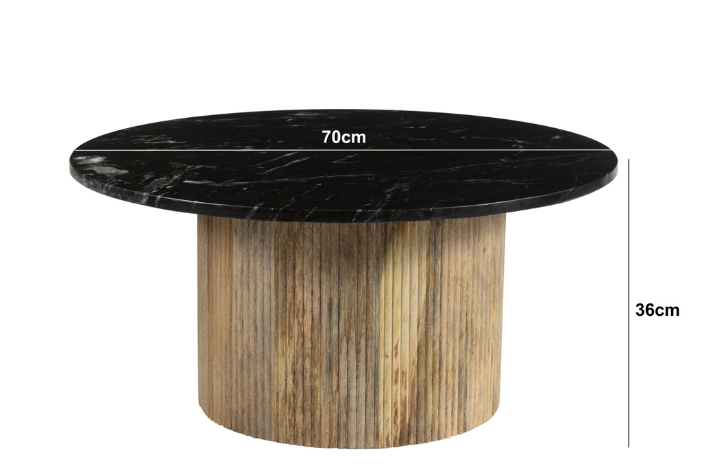 Brix Nova Salontafel Zwart Marmeren Blad H36x?70 cm