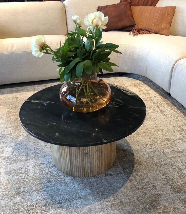 Brix Nova Salontafel Zwart Marmeren Blad H36xØ70 cm