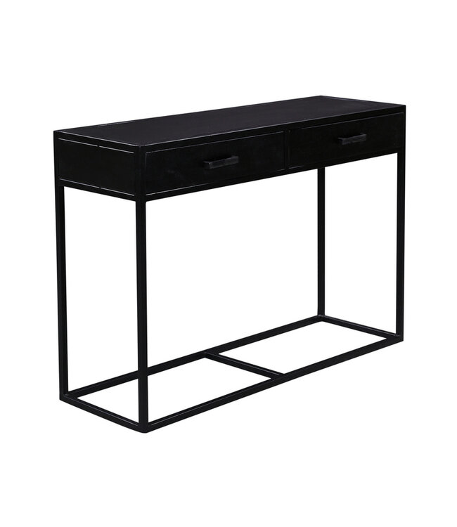 Livingfurn Sidetable 2-Lades Zwart Kala 120x35x80cm