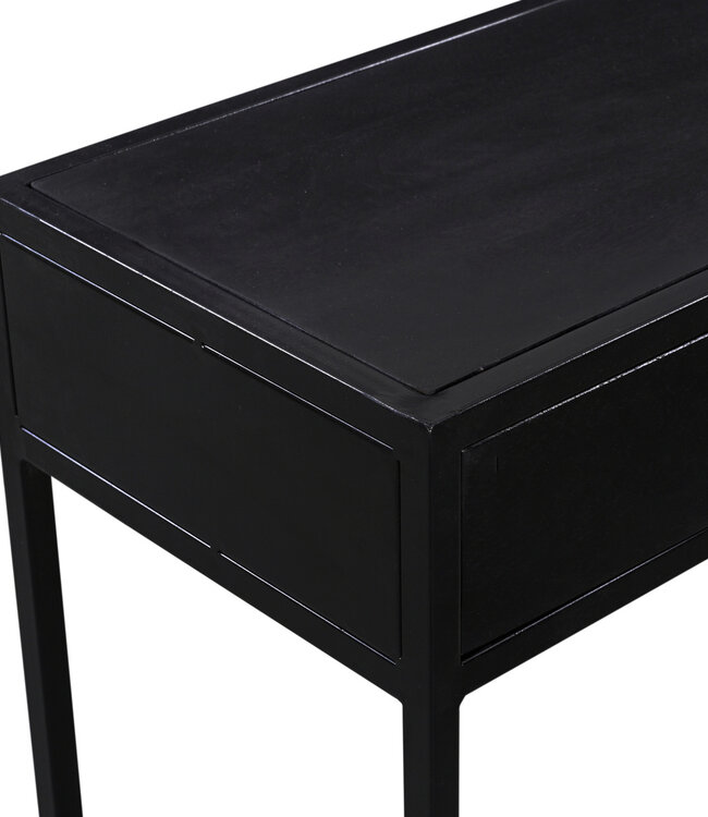 Livingfurn Sidetable 2-Lades Zwart Kala 120x35x80cm