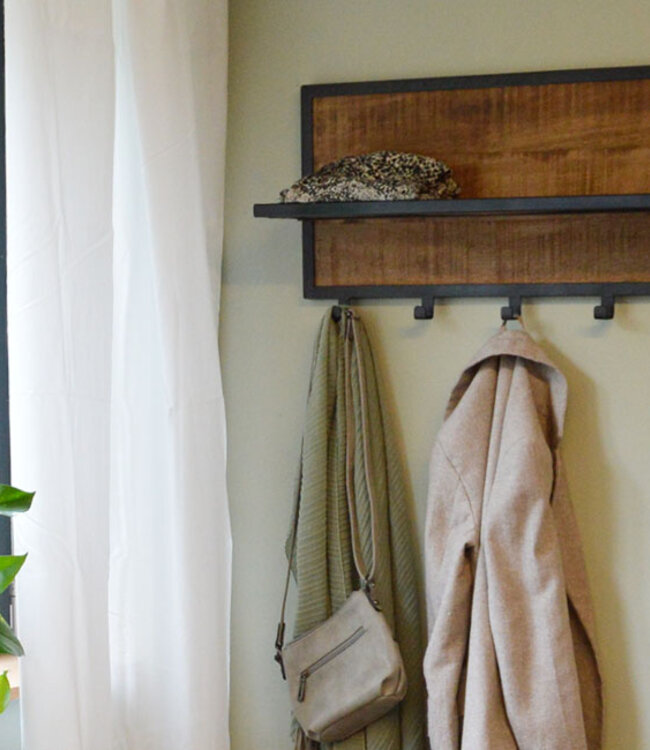 Brix Kapstok Brix Caro 70x30x15 Cm Mango/Staal