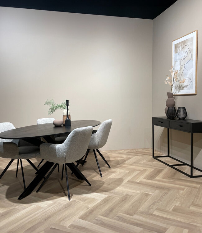 Livingfurn Sidetable 2-Lades Zwart Kala 120x35x80cm