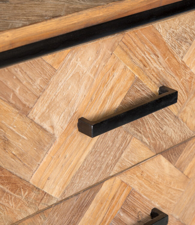 Livingfurn Accent TV-Meubel 180x85x45cm 2-Deurs 5-Lades Bruin Visgraat