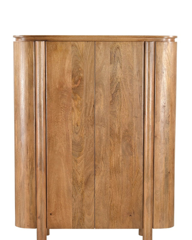 Livingfurn Salano Bruin Kast 2-Deurs Ronde Zijkanten 150x116x43 cm