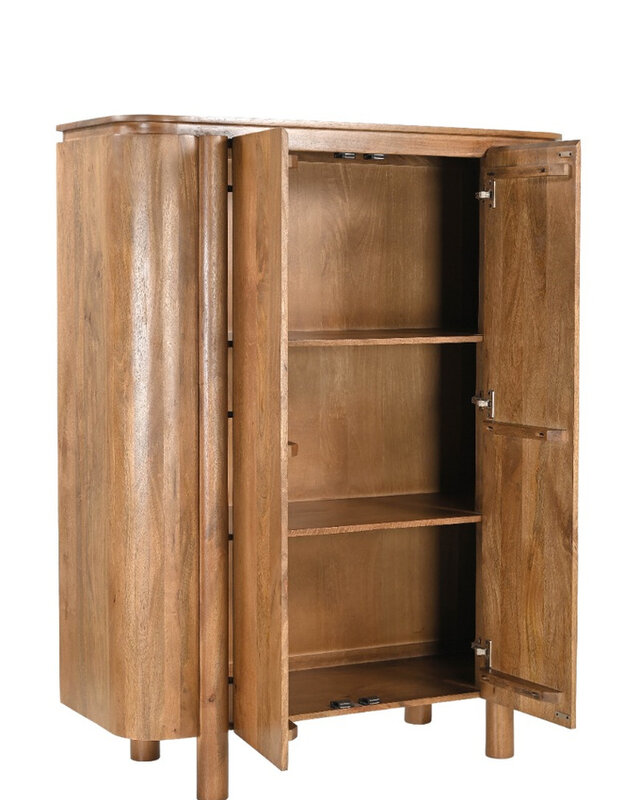 Livingfurn Salano Bruin Kast 2-Deurs Ronde Zijkanten 150x116x43 cm