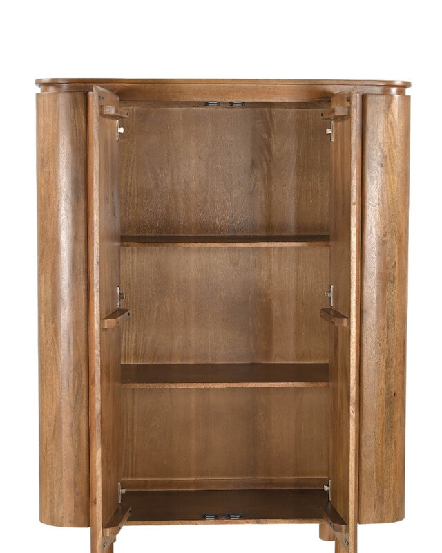 Livingfurn Salano Bruin Kast 2-Deurs Ronde Zijkanten 150x116x43 cm