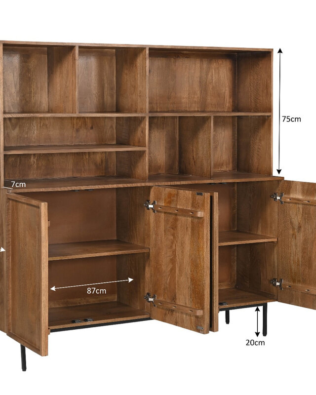 Livingfurn Elan 180x172x45 cm Bruin Dressoir Deuren Lades