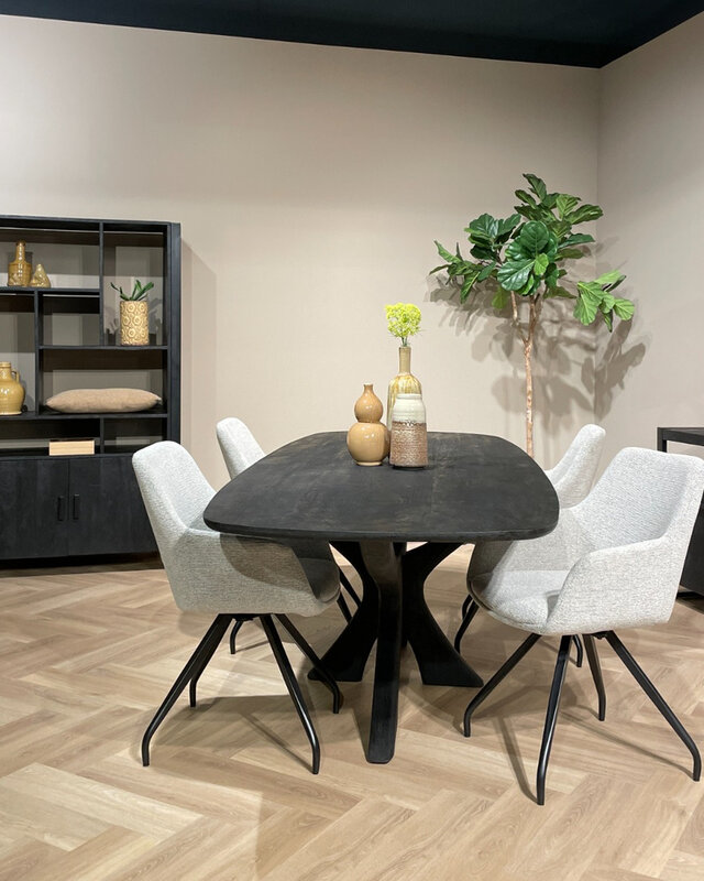 Livingfurn Norris Vakkenkast 180x110x43 cm Zwart