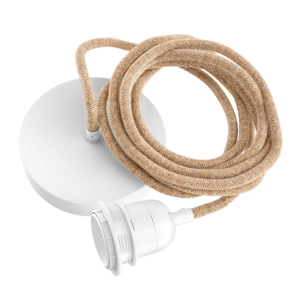 Bazar Bizar Plafondfitting Wit Naturel Touw - Natuurlijk Wit - 1 Fitting