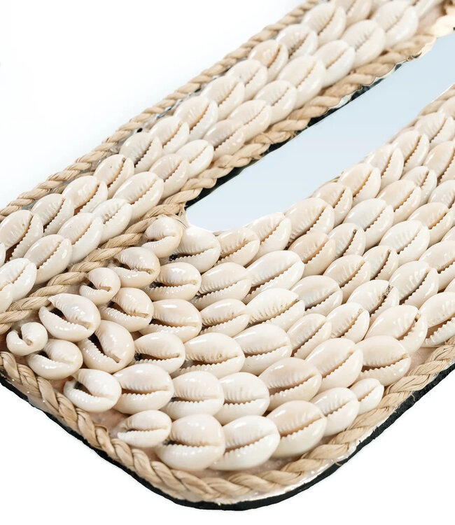 Bazar Bizar De Cactus Schelp Spiegel - Wit