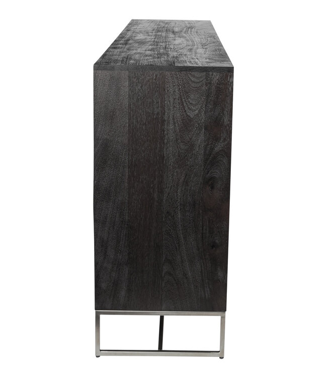 PTMD Onyx dressoir 4 deuren Zwart/Zwart