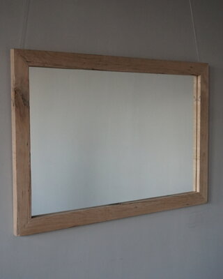 Rene Houtman Spiegel Geert | Oud Eiken Geschaafd | H80 x B120 cm